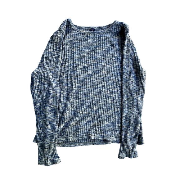 OLD NAVY, XXL, HEATHER BLUE RIBBED TOP - Picture 1 of 3
